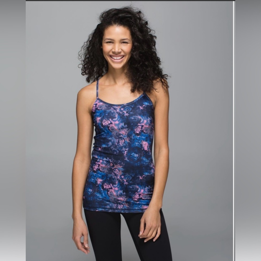 Lululemon Power Y Tank *Luon Moody Mirage Bark Berry Deep Navy 12
